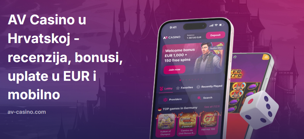 AV Casino u Hrvatskoj - recenzija, bonusi, uplate u EUR i mobilno