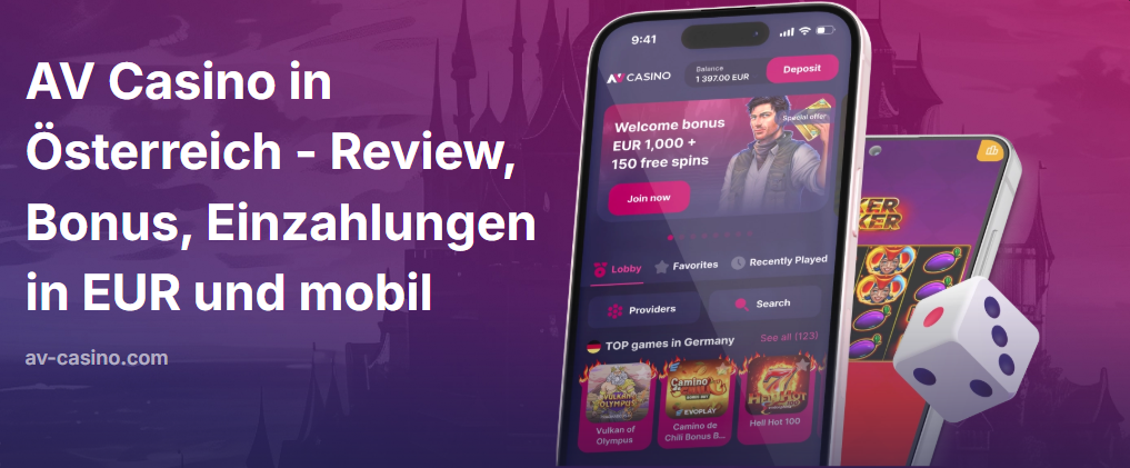AV Casino in Österreich - Review, Bonus, Einzahlungen in EUR und mobil