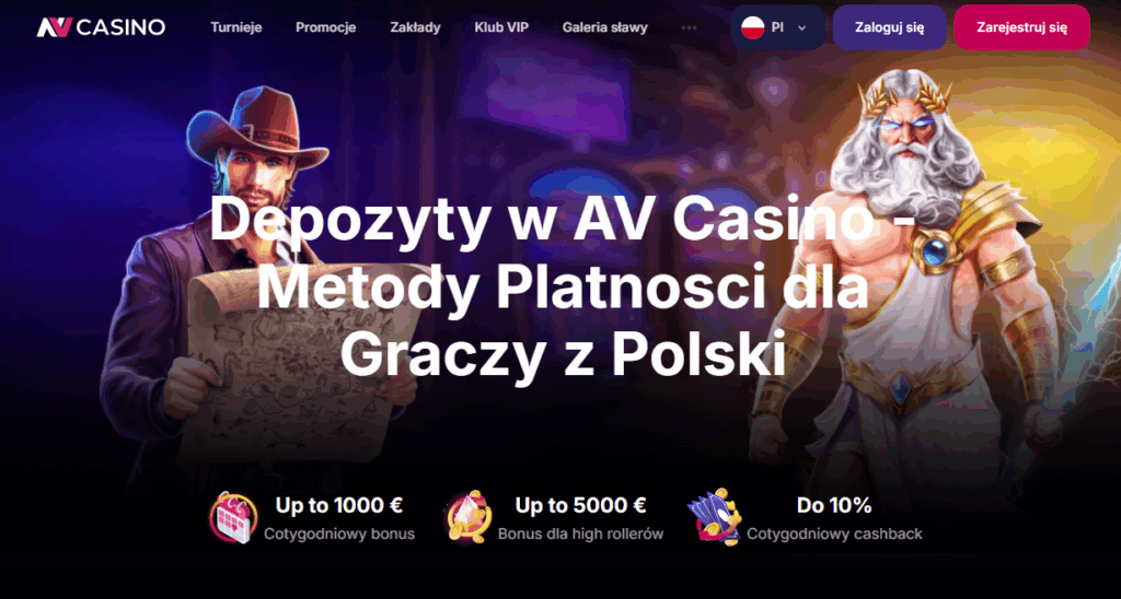 Depozyty w AV Casino - Metody Platnosci dla Graczy z Polski